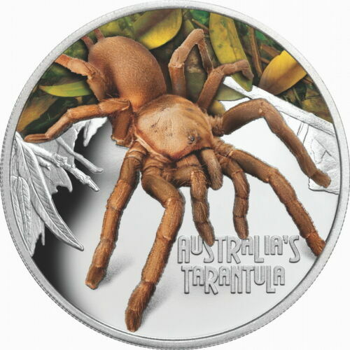 COA #38 Tuvalu 2020 1$ Deadly & Dangerous Tarantula SPIDER "15" 1 Oz Silver Coin - Picture 1 of 11