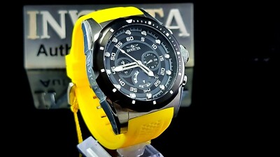 INVICTA 多機能時計 ブラック WR 100M Invicta 50mm Men's Speedway Chronograph Black Dial Yellow