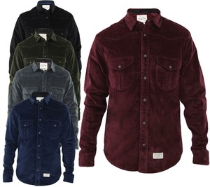 Herren Cord Casual Shirts Langarm 