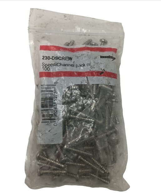 Pack of 100 DIVERSITECH SpeediChannel Screw 230-DSCREW / Stainless Steel