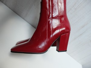 red heeled ankle boots uk