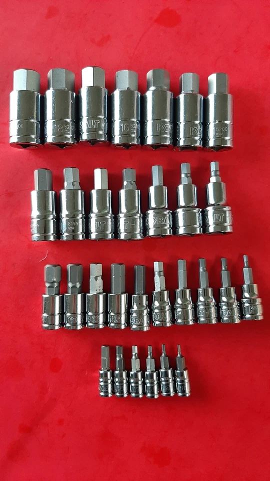 NEW KOBALT TOOLS 30pc 1/4" 3/8" 1/2" Drive METRIC Hex Bit Driver Socket Set - Image 2 of 4