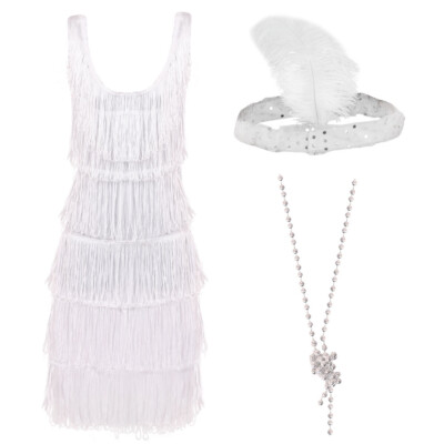 1920er DELUXE FLAPPER KLEID KOSTÜM ERWACHSENE DAMEN CHARLESTON GATSBY