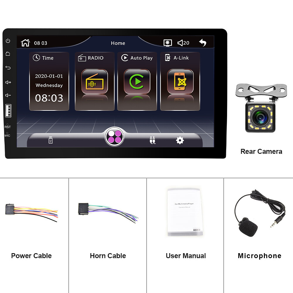 9" Car Radio Apple/Android Carplay Bluetooth Single 1Din Stereo Touch Screen MP5
