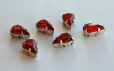 VINTAGE MIRROR GLASS TEAR DROP SEW ON GEM BEAD EMBELLISHMENT 6x10mm • ASSORTED 