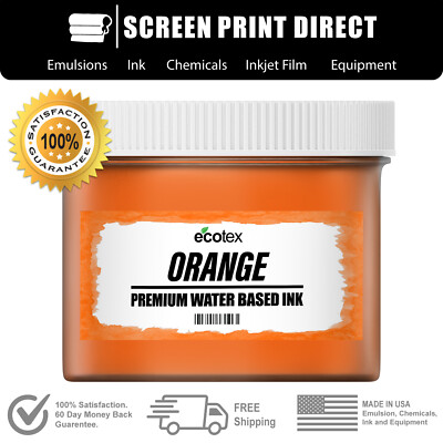 Ecotex  Orange -  Water Based Ink for Screen Printing - ALL SIZES