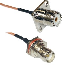 RG316 UHF Female Flange to RP-TNC FEMALE BULKHEAD RF Cable Rapid-SHIP LOT