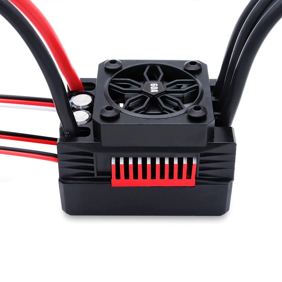 Rocket V2 60A ESC Waterproof Brushless Sensored w/BEC for 3650 Motor 1:10 RC Car - Image 3 of 4