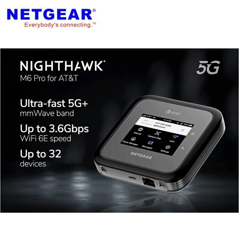 Nighthawk Netgear M6 Pro MR6500 5G WiFi 6E Mobile Hotspot LTE CAT20 Router - Image 3 of 4