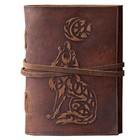 Wolf Leather Embossed Bound Writing Diary Vintage Leather Notebook For Many Uses