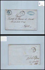 Storia postale Regno VEII da Cosenza a Napoli sassone 13d