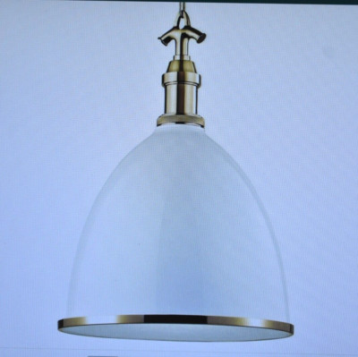 Hudson Valley 7718-WAGB Viceroy 1 Light Pendant 17'' White Aged Brass LED