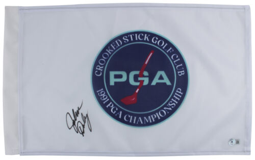 John Daly Authentic Signed PGA Championship Pin Flag Autographed BAS Witnessed