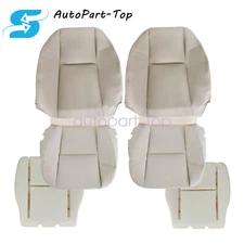 For Cadillac Escalade 07-08 Front Bottom / Top Leather Seat Cover Tan / Foam Pad