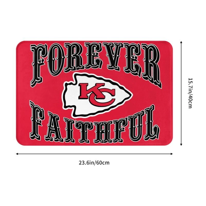 Forever Faithful Kansas City Chiefs Floor Mat Decorative