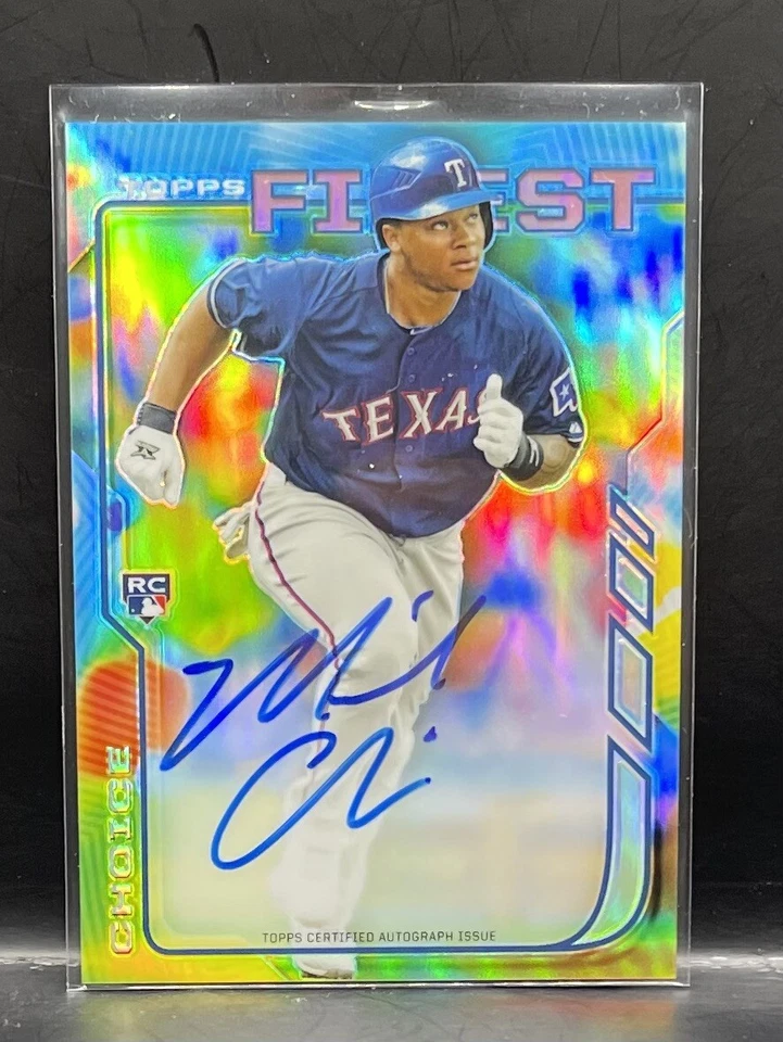 Autógrafos de novato Michael Choice 2014 Topps Finest Refractor #RAMC RC automático Foto 3 de 3