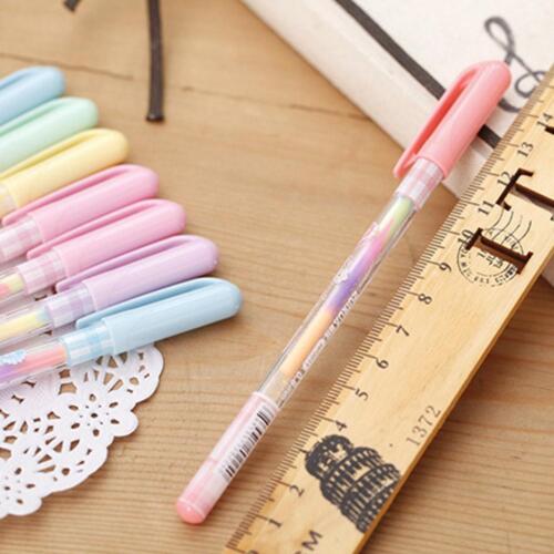 1pc Highlighter Pastels Colorful Ink Rainbow Color Pen Color Pens -US G D5E1