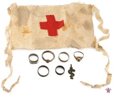 Red cross set WW1 Ring WWI Pendant WW2 Armband WWII Pro patria Embrodery Cloth