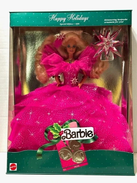 Mattel Happy Holidays Barbie Doll Christmas Special Edition 1990 3rd Series NRFB