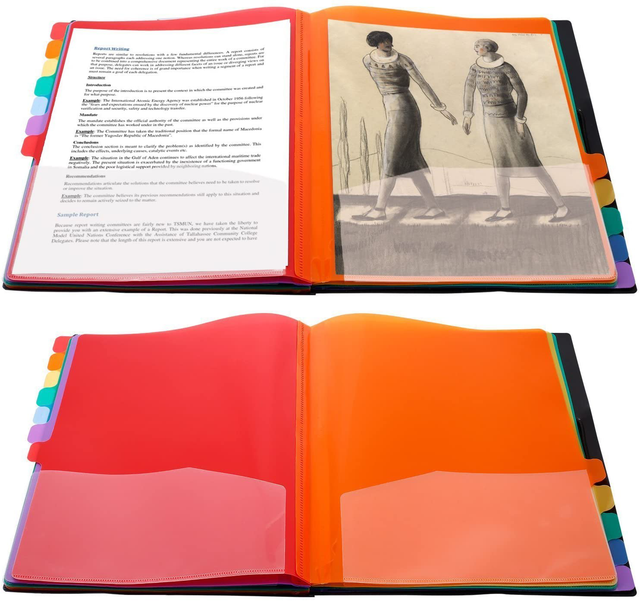 12 Tabs 24 Pockets Expanding Accordion File Folder Divider Binder for