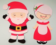 Christmas Santa and Mrs.Claus Winter Die Cut Paper Doll Scrapbook Embellishment