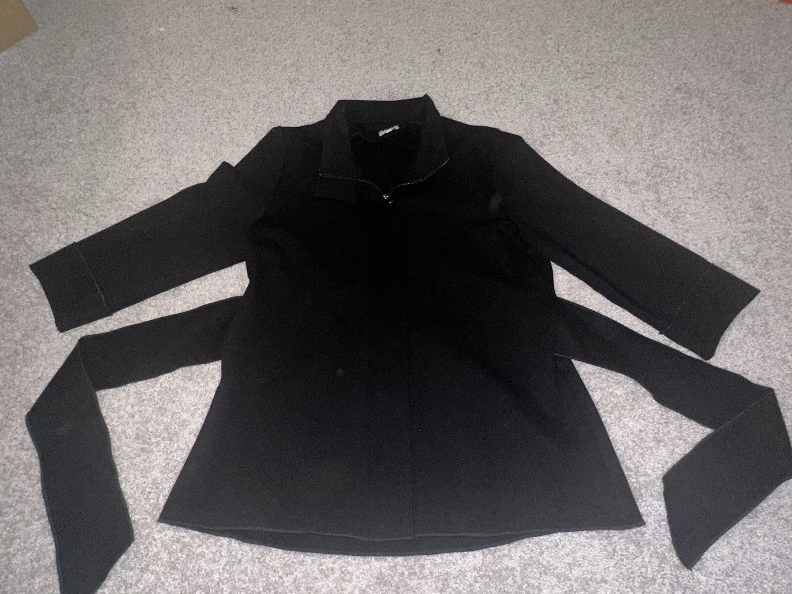 VALENTINO Giacca blazer Anthropologie Luii Valentina nero cravatta vita zip davanti donna L