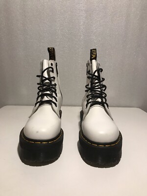 Dr Martens Jadon Boot Smooth Leather Platform, White - Women's Size: 8/Men's: 7