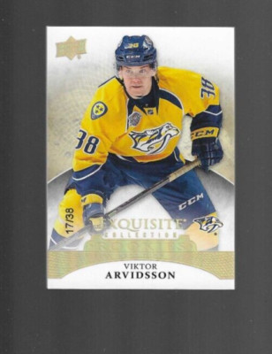 2015-16 Viktor Arvidsson UD Exquisite Rookie Gold Spectrum 17/38 RC L.A. KINGS