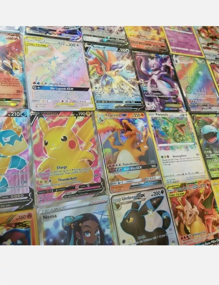 Pokemon Card Lot 100 OFFICIAL TCG Cards Ultra Rare Included - GX