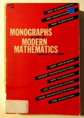 Monographs On Topics Of Modern Mathematics Edited by J.W.A Young 1955 Ex-library