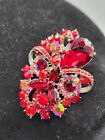 Fashion Accessory Costume Jewelry gift Red Rhinestone Brooch Pin formal wear