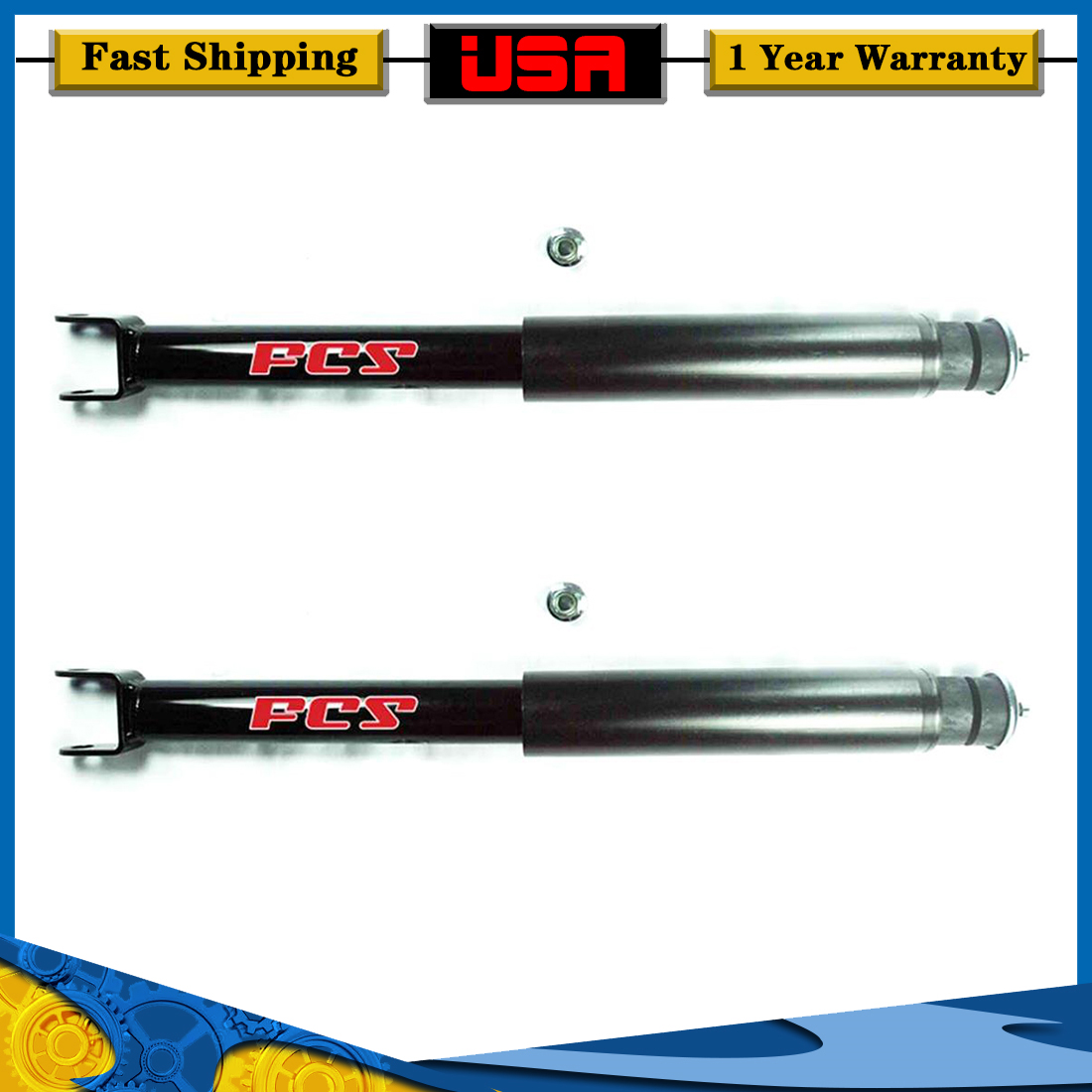 FCS Parts Rear Shocks for 2009-2012 Lincoln MKS 3.7L with Warranty