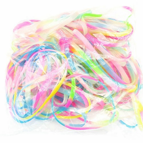 20 Silicone Rubber Elastic 5mm Wristband Bracelet Cuff Bangle Sports Wrist Bands - Picture 4 of 10
