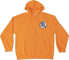 Adult Unisex Dragon Samurai Training Ball Symbol Orange Halloween Costume Hoodie