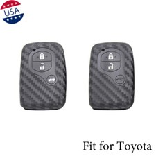 Carbon Fiber Pattern Soft Silicone Key Fob Cover For Toyota 4runner Camry Avalon