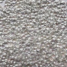 4mm Cup Sequins White Rainbow Iris Shiny Opaque Made in USA