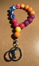 Multicolor Silicone Beaded Keychain Wristlet