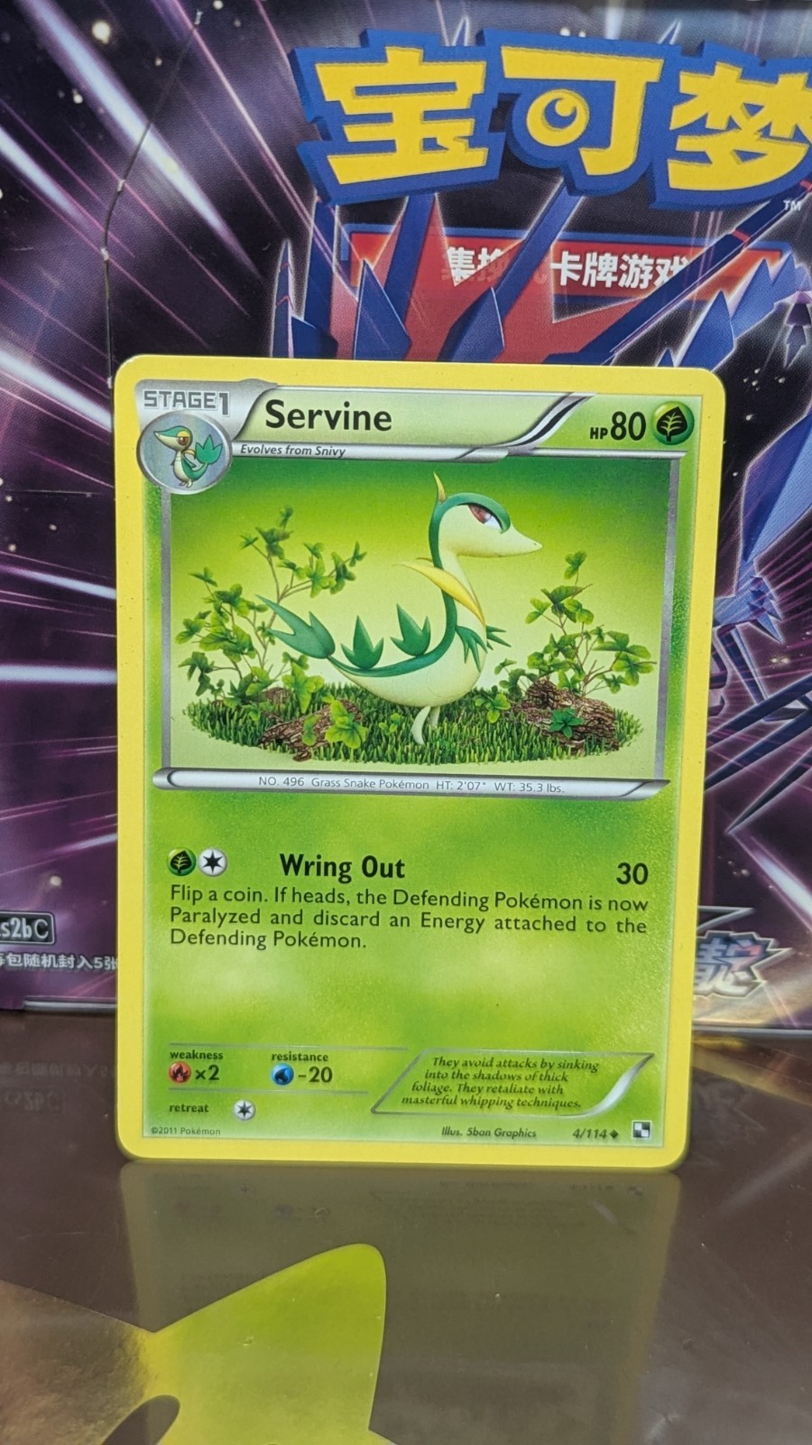 Pokemon TCG 2011 Servine 4/114 Black & White Regular Uncommon Vintage