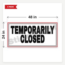 Temporarily Closed BR7 2 Pack 24x48 Vinyl Banners With Grommets