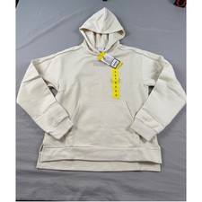 Puma Womens Fleece Hoodie Cream Sweatshirt Embroidered Logo Small 1888603 NEW