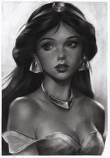 original drawing A4 29GV artwork pastel modern Disney Princess Jasmine