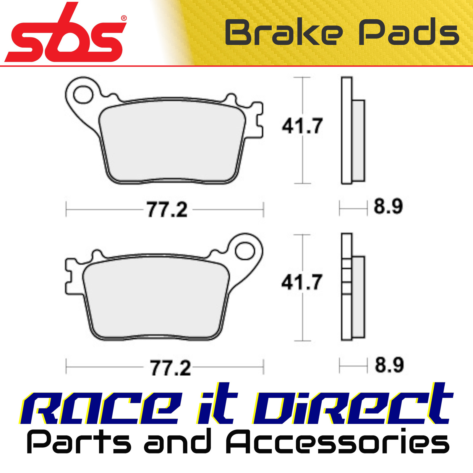 Brake Pads for YAMAHA YZF R6 2017 Rear Organic Street SBS