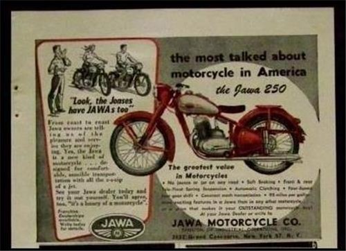 1949 Jawa 250 Motorcycle original vintage AD