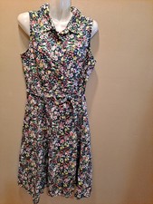 Tommy Hilfiger Floral Print Sleeveless Shirt Dress Women's Medium? Belted Casual