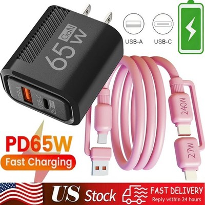 65W Super Fast Charging USB Type C Wall Charger For Samsung iPhone Android Phone