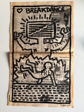 Keith Haring original drawing certified Newspaper 6 November 1985 Breakdance
