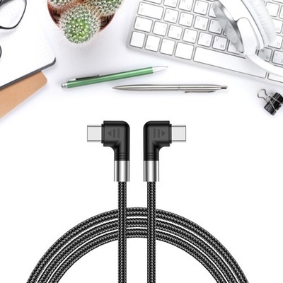 90 Degree USB Cable USB C to Type C Fast Charger for Phone 15 Series Data Cord