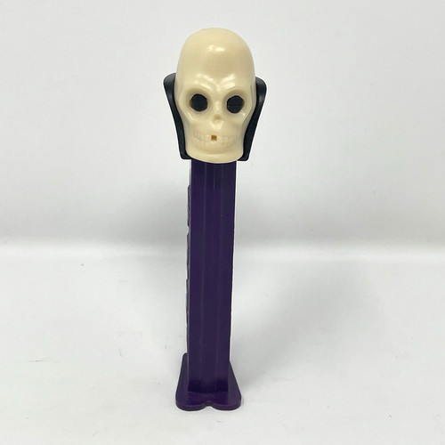 Vintage Dr. Skull Skeleton Pez Dispenser Slovenia Purple with Feet 90s Halloween
