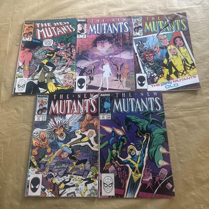 Bb314- The New Mutants #8, 31, 32, 57, 67 (1983-88) Marvel Comics