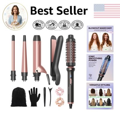 Versatile Hair Styling Tool - 5-in-1 Curling Iron with Instant Heat Technology